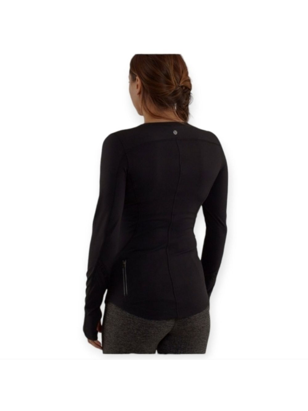 Lululemon Athletica Round Neck Long Sleeve Fitted Top